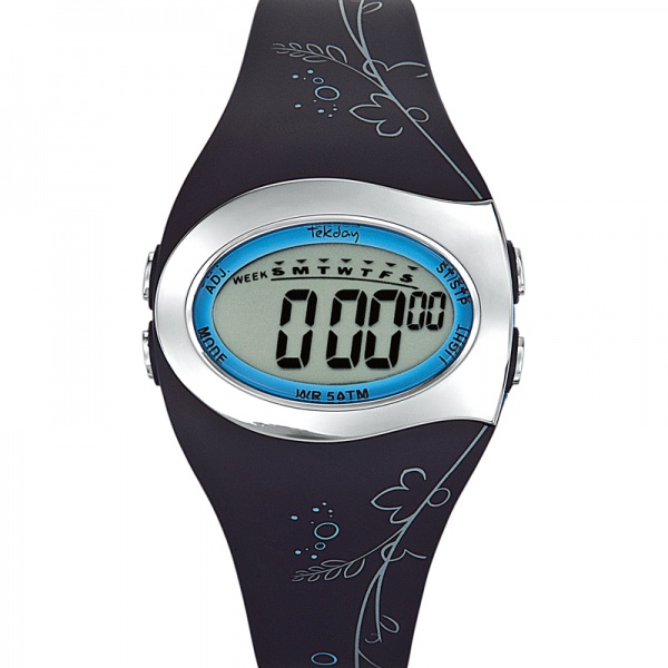 Montre sport Tekday femme bleue et blanche 654142 