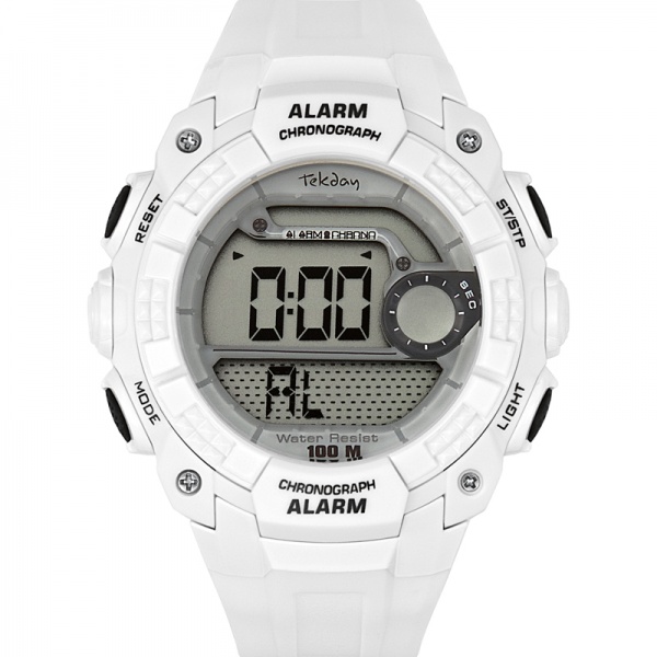 Montre fun Tekday blanche allure sport 654709