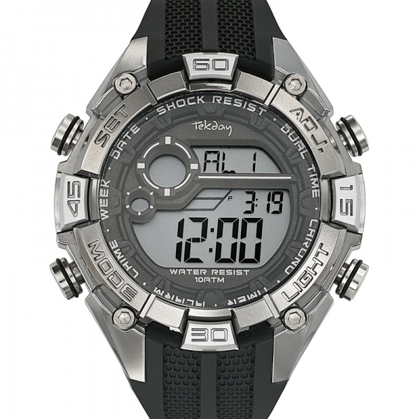 Montre homme sport digitale pas chère Tekday 656208 orange noire